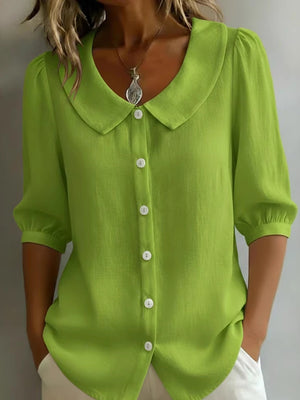 Airy Linen Short Sleeve Top