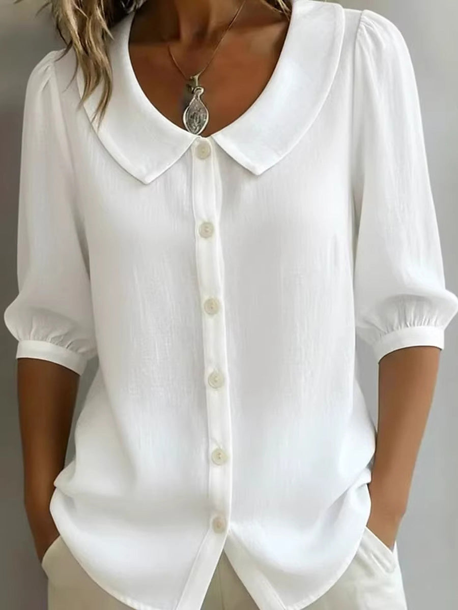 Airy Linen Short Sleeve Top