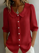 Airy Linen Short Sleeve Top