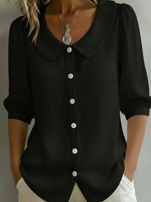 Airy Linen Short Sleeve Top