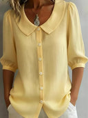 Airy Linen Short Sleeve Top