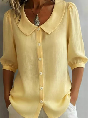 Airy Linen Short Sleeve Top