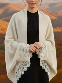 Gilet long en cachemire abricot à manches longues