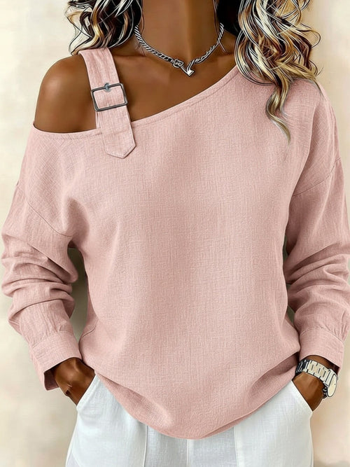 Asymmetrical Neckline Fashion Top