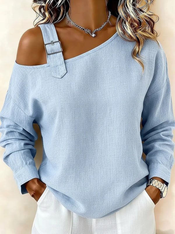 Asymmetrical Neckline Fashion Top
