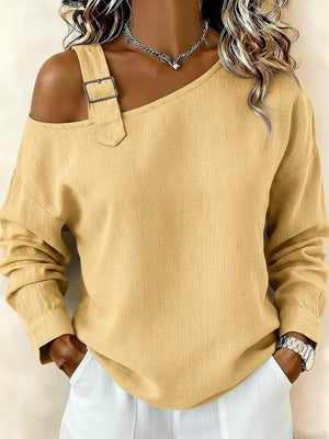Asymmetrical Neckline Fashion Top