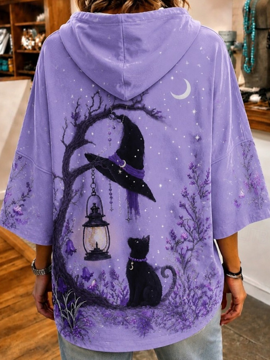 Autumn Halloween Print Casual Hoodie