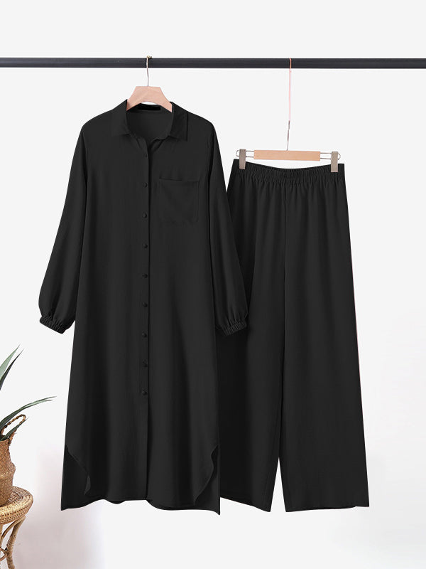 Black Two-Piece Kaftan Set