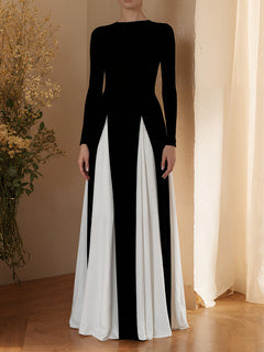 Schwarz-weißes Kontrastkleid