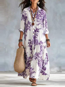 Bohemian Floral Button-down Maxi Dress