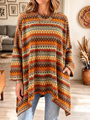 Boho Geometric Oversized Knit Top