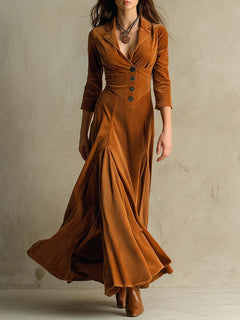 Button-Front Maxi Dress