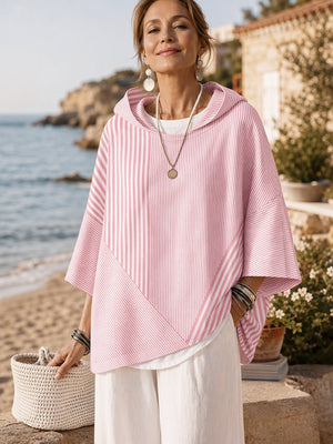 Casual Chic Striped Hooded Sweatshirt