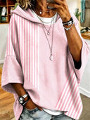 Casual Chic Striped Hooded Sweatshirt