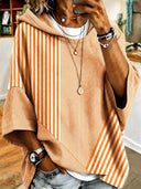 Casual Chic Striped Hooded Sweatshirt