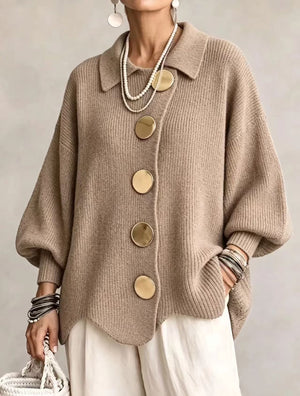Casual Collared Button Knit Cardigan