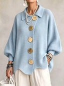 Casual Collared Button Knit Cardigan