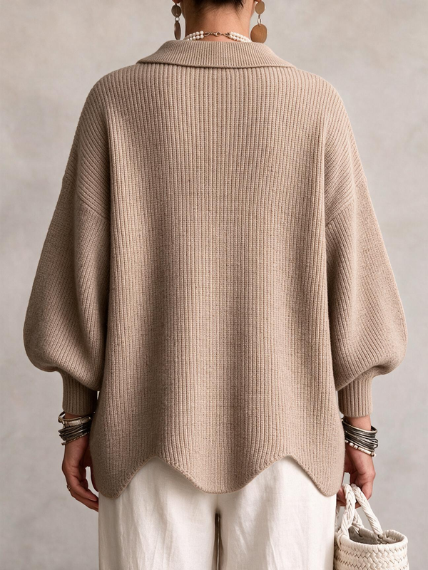 Casual Collared Button Knit Cardigan