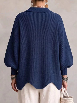 Casual Collared Button Knit Cardigan