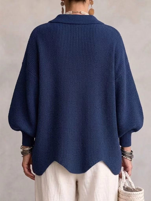 Casual Collared Button Knit Cardigan