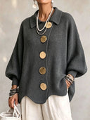 Casual Collared Button Knit Cardigan