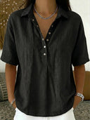 Casual Cotton Linen Short Sleeve Top7