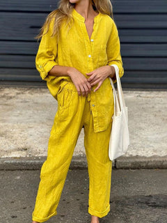 Casual Cotton Linen Two-Piece Set