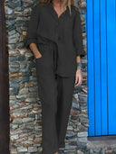 Casual Cotton Linen Two-Piece Set