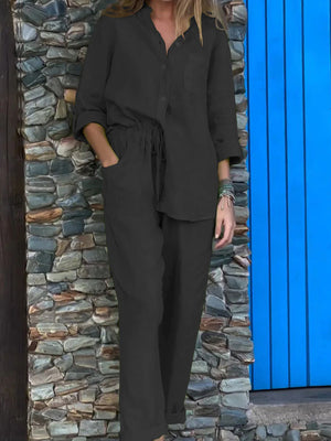 Casual Cotton Linen Two-Piece Set