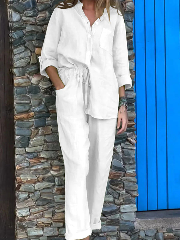 Casual Cotton Linen Two-Piece Set