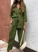 Casual Cotton Linen Two-Piece Set