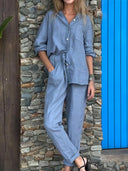 Casual Cotton Linen Two-Piece Set
