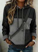 Casual Hooded Long-Sleeve Printed Sweatshirt
