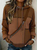 Casual Hooded Long-Sleeve Printed Sweatshirt