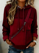 Casual Hooded Long-Sleeve Printed Sweatshirt