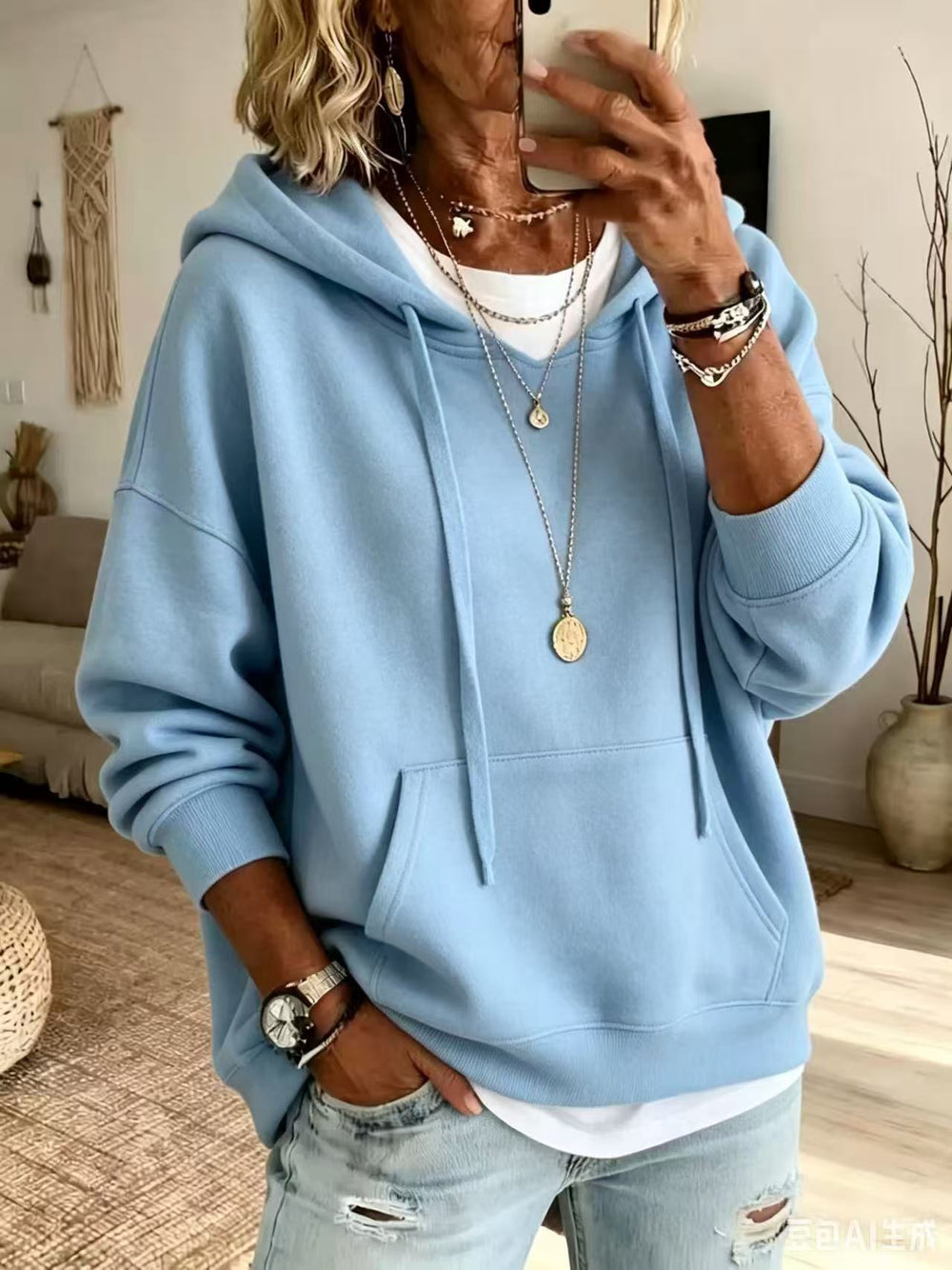 Casual Hooded Pocket Sweatshirt