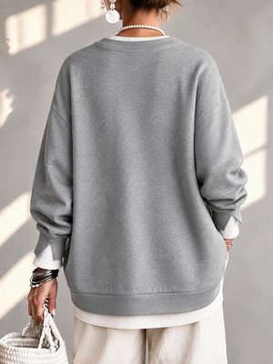 Casual Layered Look Pullover Sweatshirt