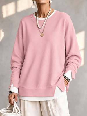 Casual Layered Look Pullover Sweatshirt