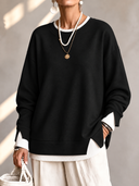 Casual Layered Look Pullover Sweatshirt