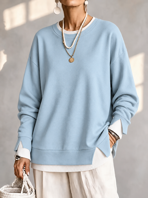 Casual Layered Look Pullover Sweatshirt