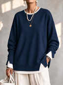 Casual Layered Look Pullover Sweatshirt