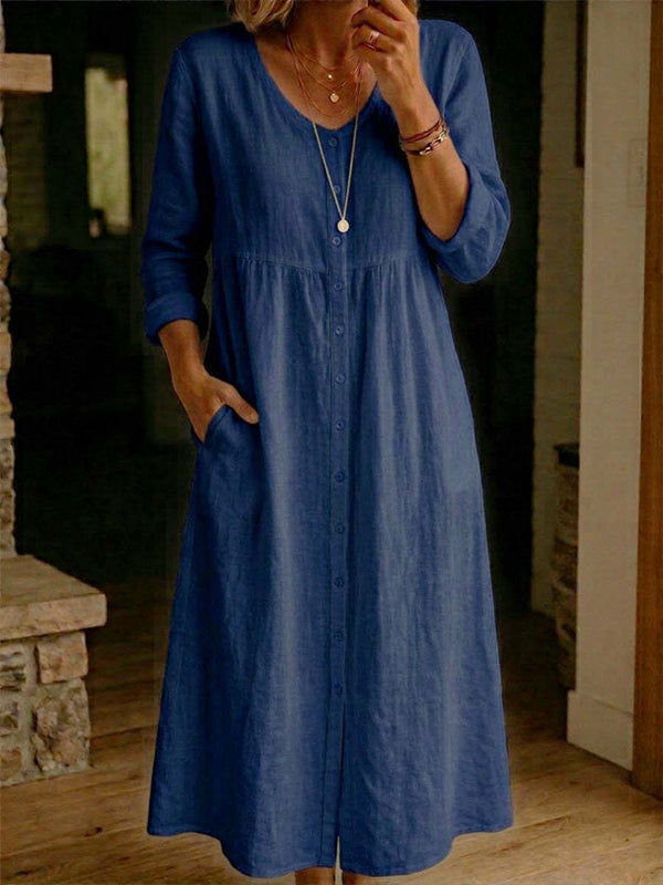 Casual Linen Flowy Maxi Dress
