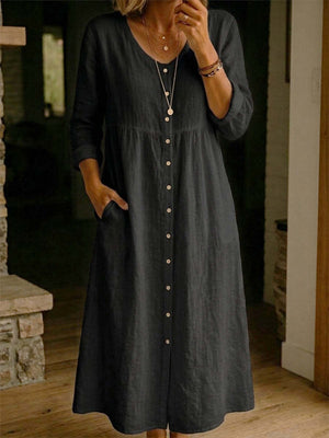 Casual Linen Flowy Maxi Dress