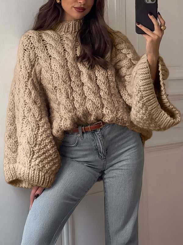 Casual Long Sleeve Knit Sweater