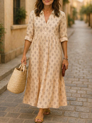 Casual Long Sleeve Maxi Shirt Dress