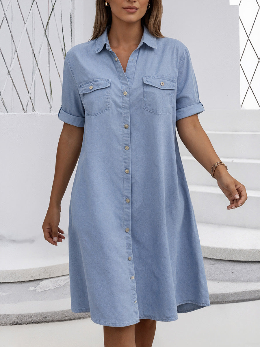 Casual Mid-Sleeve Comfortable Mini Dress