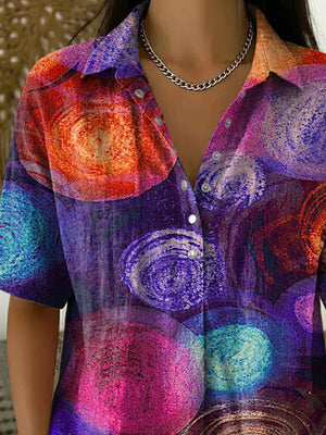 Casual Print Collar Top
