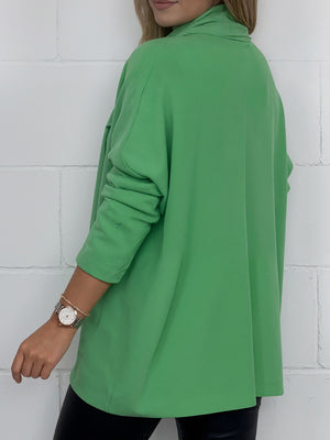 Casual Solid-Color Long-Sleeve & Scarf Top