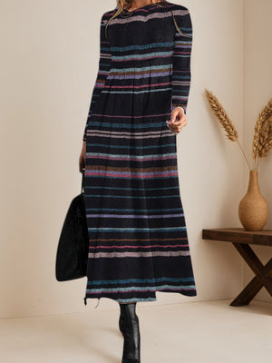 Casual Striped Long Dress