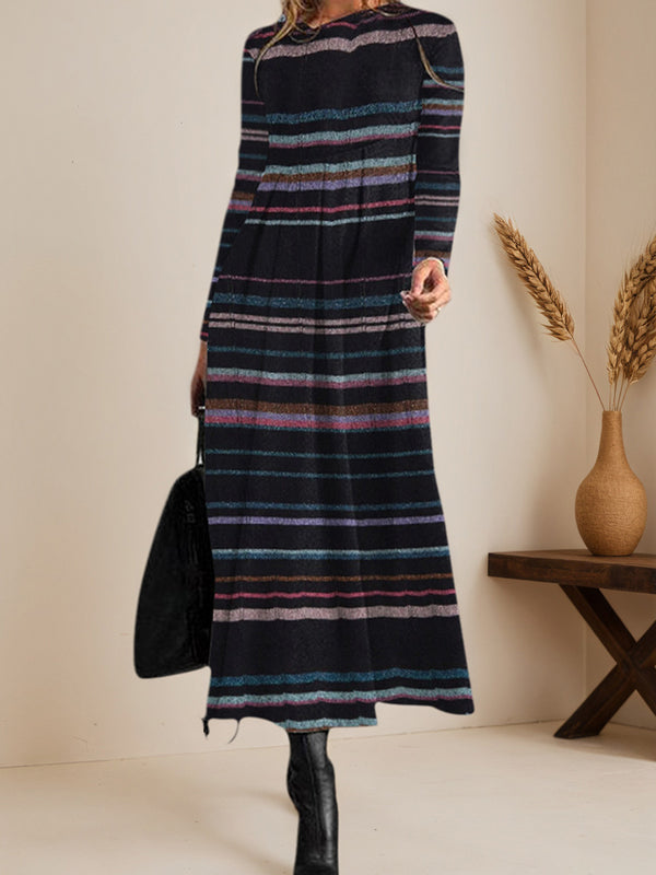 Casual Striped Long Dress